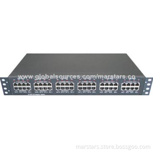19-inch Rack Mount 12x2-Port 10/100M PoE Midspan HubNew